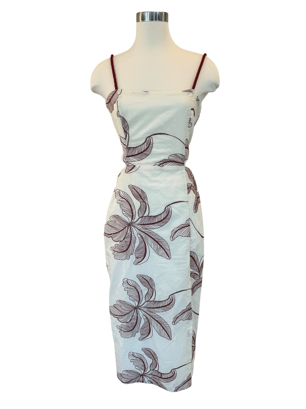Zara Cut Out Embroidered Midi Dress - Picture 2 of 9